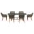 Set de dining pentru grădină cu 7 piese din ratan gri GartenMobel Dekor