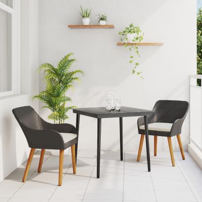 Set de mese pentru grădină cu 3 piese din ratan poli GartenMobel Dekor