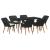 Set de dining pentru grădină cu 7 piese din ratan poliester negru GartenMobel Dekor