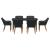 Set de dining pentru grădină cu 7 piese din ratan poliester negru GartenMobel Dekor