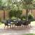 Set de dining pentru grădină cu 7 piese din ratan poliester negru GartenMobel Dekor