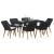 Set de dining pentru grădină cu 7 piese din ratan poliester negru GartenMobel Dekor