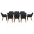 Set dining grădină 9 piese Poliratan Negru GartenMobel Dekor