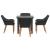 Set mese grădină 5 piese Negru Ratan Poly GartenMobel Dekor