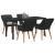 Set de dining de 5 piese Negru Poliratan GartenMobel Dekor