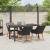 Set de dining de 5 piese Negru Poliratan GartenMobel Dekor