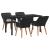 Set de dining de 5 piese Negru Poliratan GartenMobel Dekor