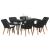 Set de dining pentru grădină cu 7 piese din poli ratan negru GartenMobel Dekor