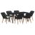 Set de dining pentru grădină cu 7 piese din poli ratan negru GartenMobel Dekor