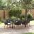 Set de dining pentru grădină cu 7 piese din poli ratan negru GartenMobel Dekor