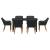 Set de dining pentru grădină cu 7 piese din poli ratan negru GartenMobel Dekor