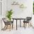 Set de dining pentru grădină 3 piese gri din ratan poliester GartenMobel Dekor