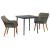 Set de dining pentru grădină 3 piese gri din ratan poliester GartenMobel Dekor