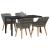 Set de Dining pentru Grădină cu 5 Piese Ratan Gri GartenMobel Dekor