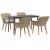 Set de dining pentru grădină 5 piese Bej din Ratan Poly GartenMobel Dekor