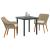 Set de dining pentru grădină 3 piese, ratan poliester bej GartenMobel Dekor