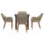 Set de dining pentru grădină cu 5 piese Bej din Ratan Poliester GartenMobel Dekor
