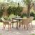 Set de dining pentru grădină cu 5 piese Bej din Ratan Poliester GartenMobel Dekor
