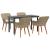 Set de dining de grădină 5 piese Bej Ratan Poli GartenMobel Dekor