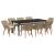 Set de dining pentru grădină 9 piese Ratan Poly Bej GartenMobel Dekor
