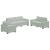 Set canapea, 3 piese, perne gri deschis, catifea GartenMobel Dekor
