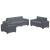 Set canapea, 3 piese, perne gri închis, catifea GartenMobel Dekor