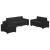 Set canapea, 3 piese, perne negre, catifea GartenMobel Dekor