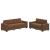 Set canapea, 2 piese, perne maro, piele ecologică GartenMobel Dekor