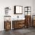 Set mobilier baie, 3 piese, stejar fumuriu, lemn prelucrat GartenMobel Dekor