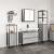 Set mobilier baie, 3 piese, gri sonoma, lemn prelucrat GartenMobel Dekor