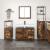 Set Mobilier Baie din Lemn Ingineresc Stejar Fumuriu - 3 Piese GartenMobel Dekor