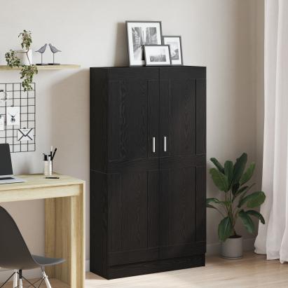 Set de biblioteci  2 buc Negru Stejar 165x30,5x150 cm Lemn prelucrat GartenMobel Dekor
