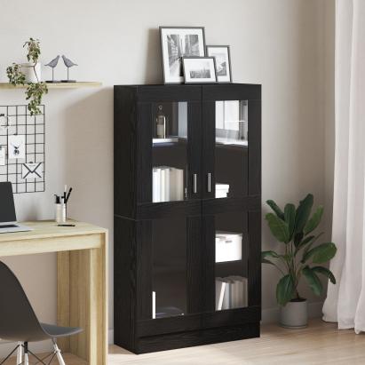 vidaxl Bibliotecă, stejar negru, 82,5x30,5x150 cm, lemn prelucrat GartenMobel Dekor