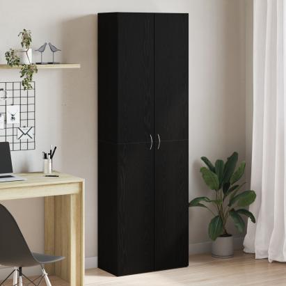 Credență birou  Negru Stejar 60x32x190 cm Lemn prelucrat GartenMobel Dekor