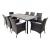 Set mobilier gradina/terasa, maro inchis si bej, ratan sintetic, 1 masa, 8 fotolii, Brian GartenVIP DiyLine