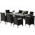 Set mobilier gradina/terasa, maro inchis si bej, ratan sintetic, 1 masa, 8 fotolii, Brian GartenVIP DiyLine
