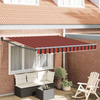 Marchiză retractabilă automată Portocalie și Gri 300x250 cm GartenMobel Dekor