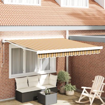 Pergolă retractabilă automată cu dungi multicolore 300x250 cm GartenMobel Dekor