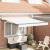 Marchiza retractabilă automată  Alb 300x250 cm, Țesătură de înlocuire pentru marchiză  3x2.5 m Alb GartenMobel Dekor