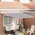 Marchiză retractabilă automată gri deschis 300x250 cm, Țesătură de schimb pentru marchiză 3x2.5 m cadru gri deschis GartenMobel Dekor