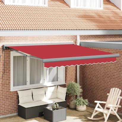Marcheza retractabilă automată roșie 300x250 cm,  Țesătură de înlocuire pentru marcheza cu cadru de 3x2,5 m roșie GartenMobel Dekor