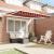 Marchiză retractabilă automată portocalie și maro 350x250 cm GartenMobel Dekor