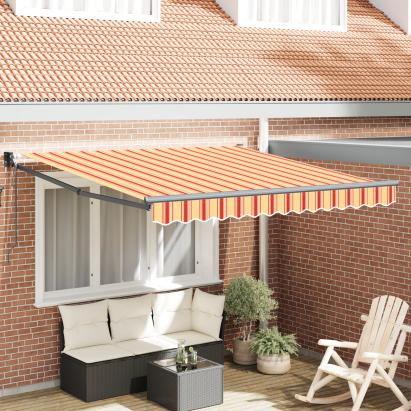 Marchiză retractabilă Galbenă și Portocalie 350x250 cm GartenMobel Dekor