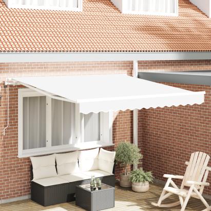 Marchiză retractabilă automată albă 350x250 cm, Parte de înlocuire pentru marchiză  pentru cadru de 3.5x2.5 m alb GartenMobel Dekor