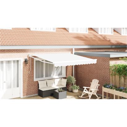 Marchiză retractabilă automată  Alb 350x250 cm, Țesătură de înlocuire pentru marchiză  pentru cadru de 3.5x2.5 m Alb GartenMobel Dekor