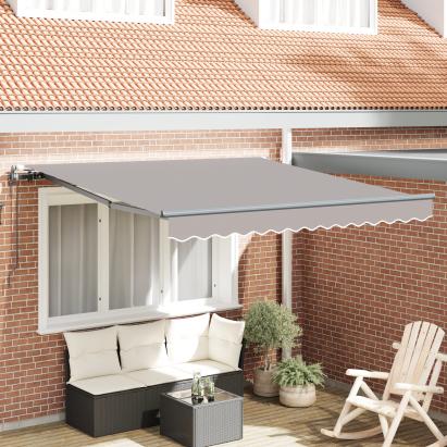 Cort retractabil automatic  gri deschis 350x250 cm, Țesătura de înlocuire pentru cort  pentru cadru de 3,5x2,5 m gri deschis GartenMobel Dekor