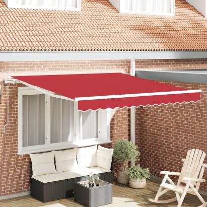 Marchiză retractabilă automată roșie 350x250 cm,  Material de înlocuire pentru marchiză de 3,5x2,5 m cadru roșu GartenMobel Dekor