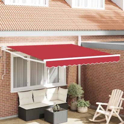 Marchiză Retractabilă Automatică Roșie 350x250 cm, Țesătură de înlocuire pentru marchiză  3.5x2.5 m Roșie GartenMobel Dekor