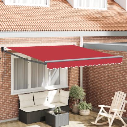 Marchiză retractabilă automată Roșie 350x250 cm, Material de schimb pentru marchiză  pentru cadru de 3.5x2.5 m Roșu GartenMobel Dekor
