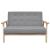 Canapea cu 2 locuri, gri deschis, material textil GartenMobel Dekor